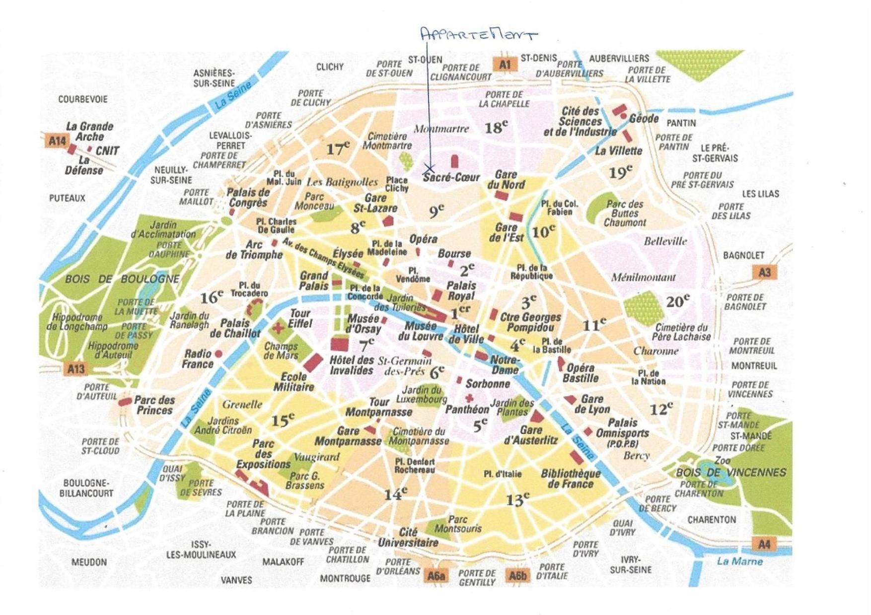 Paris Sacre Coeur Montmartre Et Tour Eiffel, 8 People, Apartment Exterior photo